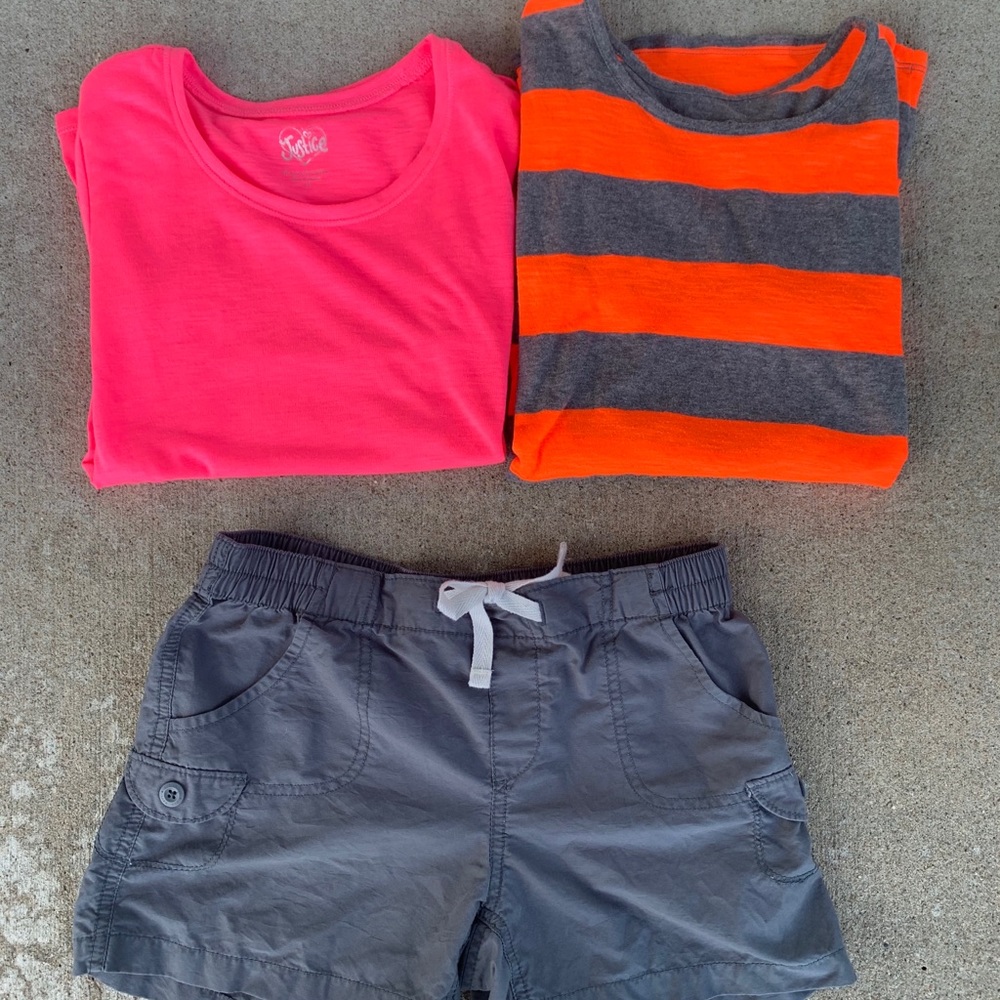 Justice t’s / ON shorts Size 14 LIKE NEW